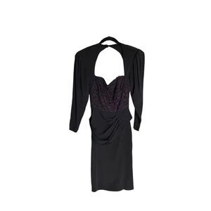 BB collections women’s vintage black and purple lace sheath dress size 4 ￼